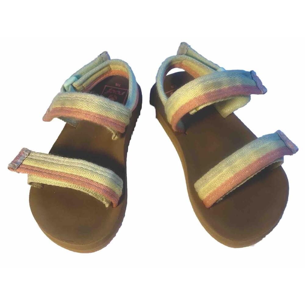 REEF AHI CONVERTIBLE RAINBOW Kids Girls Flip Flop Sandals Size 7/8 Toddler